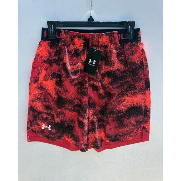 Under Armour Mens HeatGear Fitted Athletic Shorts Red/Black Size S - Picture 3 of 6